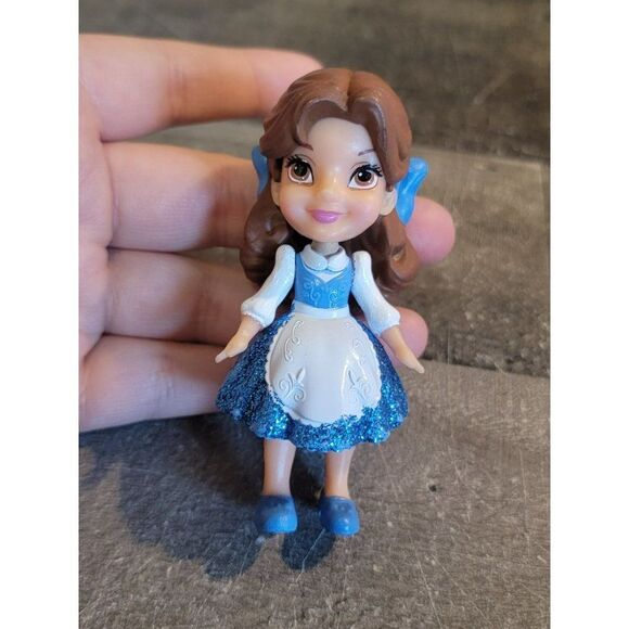 Young Belle Princess beauty Beast glitter dress toy figures Disney - Picture 1 of 4